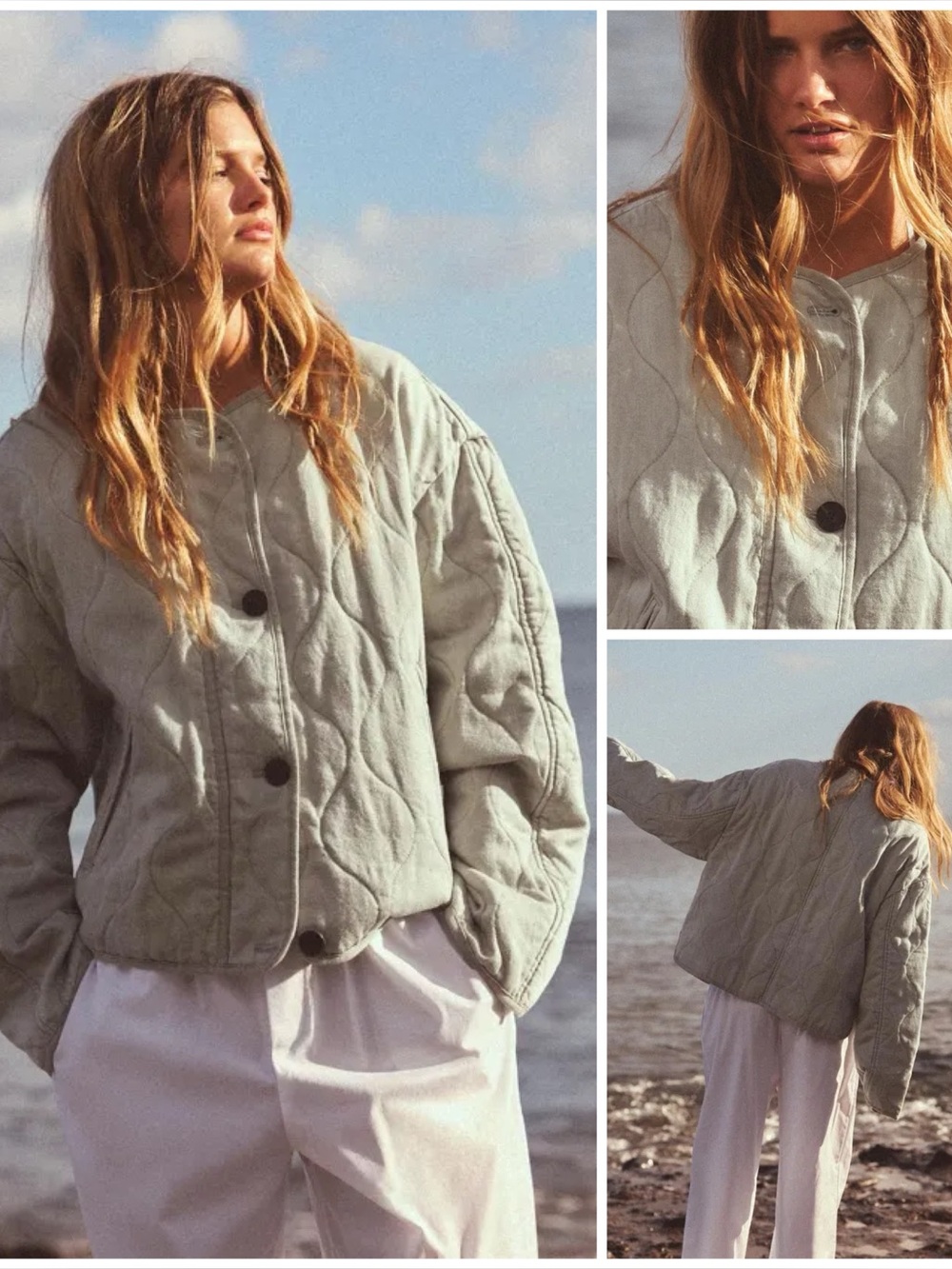 ZARA ~ Quilted jacket made of distressed fabric